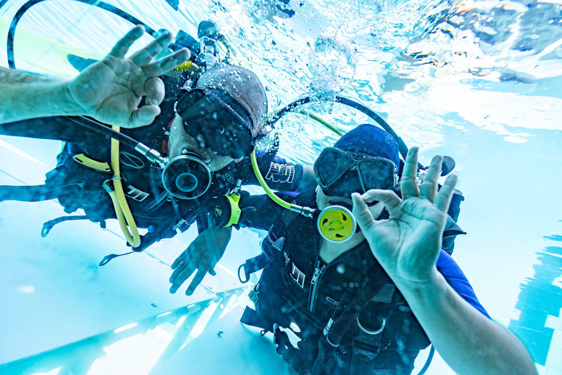 Mergulho adaptado emociona alunos do PEAMA no Bolão